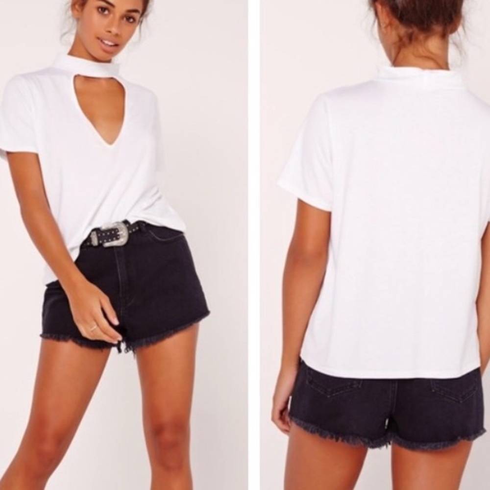 Missguided Choker Cutout Tee Shirt